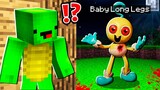 Why Creepy Baby Long Legs ATTACK JJ and MIKEY at 3am ? - Poppy PlayTime in Minecraft Maizen