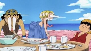 luffy menghabiskan seluruh masakan sanji sendirian