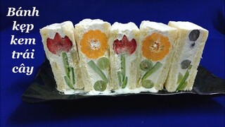 How to make flower fruit sandwiches - Simple recipe | Tra My Cooking