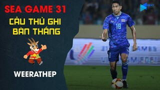 WEERATHEP ĐỠ BÓNG ĐẲNG CẤP SÚT TUNG LƯỚI U23 INDONESIA MỞ TỈ SỐ 1-0 CHO U23 THÁI LAN