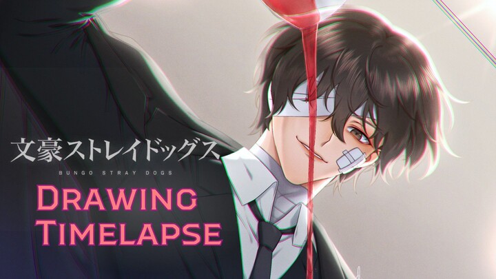 "Let me pour it to you..."🍷 [Dazai Osamu] | Bungou Stray Dogs Fanart | Drawing Timelapse