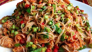 ยำขนมจีนปลาทู แซ่บๆ สูตรง่ายๆ ทำอาหารง่ายๆ / Thai Spicy Rice Noodle Salad with Mackerel Recipe