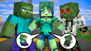 MONSTER SCHOOL : POOR BABY ZOMBIE | RIP ZOMBIE FATHER -MINECRAFT SAD ANIMATION