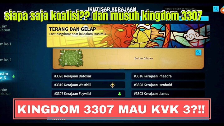 Waduh kingdom 3307 mau win kvk 3!! siapa sekutu dan musuh!!  #riseofkingdom #war