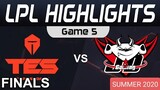 TES vs JDG (Game 5) | Highlight LPL Final Summer 2020 | Highlight Chung Kết LPL Mùa Hè 2020