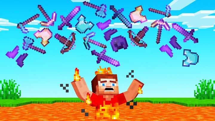 MINECRAFT But FIRE = OP ITEMS!