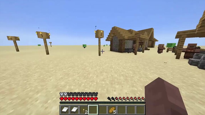 Sinh tồn trong Minecraft với lớp cát siêu phẳng một lớp!!!