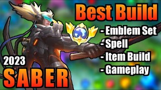 SABER BEST BUILD 2023 | TOP 1 GLOBAL SABER BUILD | SABER - MOBILE LEGENDS | MLBB