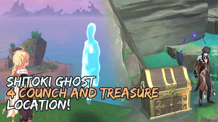 SHITOKI GHOST! 4 COUNCH AND TREASURE LOCATION! GENSHIN IMPACT