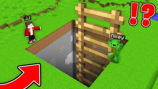 JJ and Mikey Found NEW BIGGEST LADDER in GIANT PIT in Minecraft Maizen!