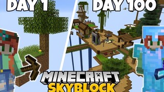 ฉันใช้เวลา 100 วันใน Minecraft Skyblock