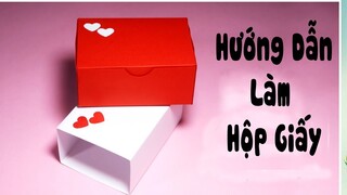 Hướng dẫn làm hộp giấy - gấp hộp giấy - làm hộp giấy từ giấy a4 - Easy Paper Gift Box