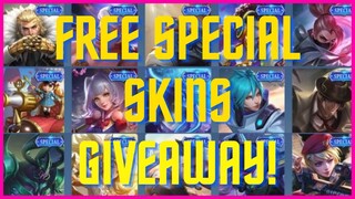 MOBILE LEGENDS FREE SPECIAL SKIN GIVEAWAY | FREE SKIN GIVEAWAY MOBILE LEGENDS