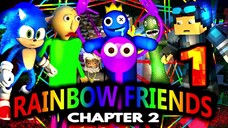 RAINBOW FRIENDS Chapter 2 ANIMATED! Ft SONIC BALDI STEVE Roblox CHALLENGE Minecraft Animation PART 1