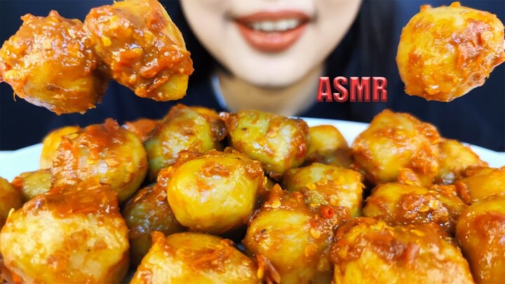 ASMR CILOK MERCON ISI AYAM | INDONESIAN STREET SNACK | EATING SOUNDS