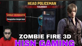 game zombie fire 3D,  head policeman, dengan perisai SWAT, SUSAH DI TEMBAK