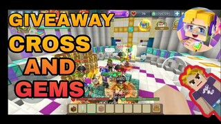 CROSS AND GEMS GIVEAWAY PARTY IN MY ISLAND SKY BLOCK (BlockMan Go:Blocky Mods)