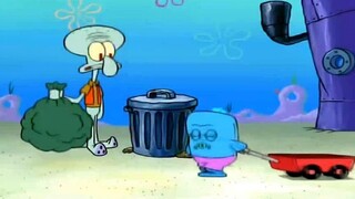 Squidward membuang sampah sembarangan, bahkan melemparkannya ke depan polisi, dan pergi dengan perca