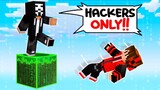 LOCKED On A HACKER ONLY ONE BLOCK In Minecraft !!!!