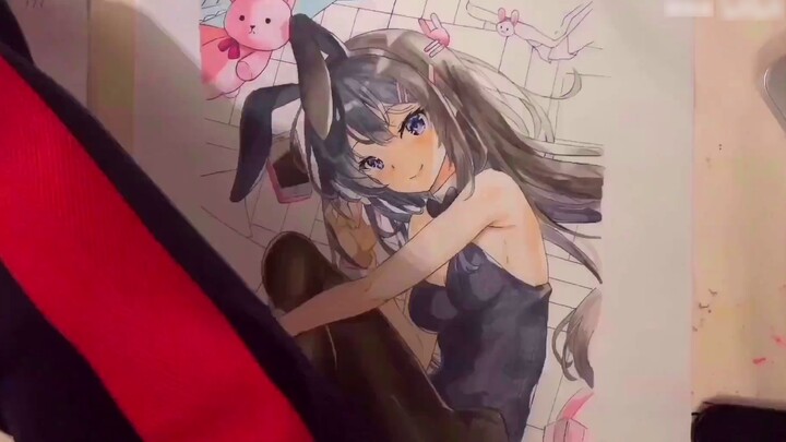 [Hand drawn with marker] How to draw a bunny girl senior (///▽///)