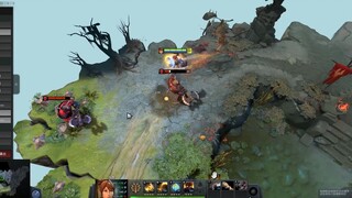 Dota 2 Mars combo — shoulder throw followed by a spinning kick in place