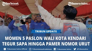 Momen 5 Paslon Wali Kota Kendari Tegur Sapa hingga Pamer Nomor Urut Saat Deklarasi Kampanye Damai
