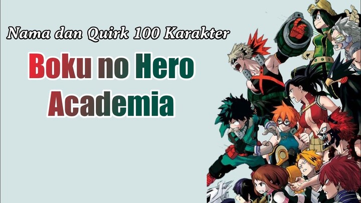 Nama dan quirk karakter boku no hero academia