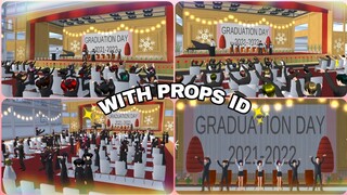 GRADUATION STAGE WITH ✨PROPS ID✨ || SAKURA SCHOOL SIMULATOR BUILD || Angelo Official