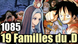 ONE PIECE 1085 SPOILER La théorie des 19 familles du .D