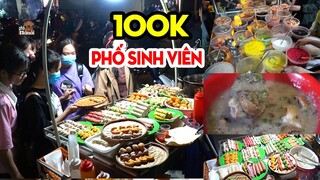 Cầm 100K ăn sạch phố ẩm thực chợ đêm sinh Đại Học Bách Khoa Hà Nội #hnp