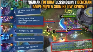 NGAKAK! DI KIRA JESSNOLIMIT LG NGEPRANK SAMPAI MINTA SKIN BENERAN KE GW KWKW!! PRANK FANNY NGESOT