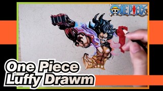 [One Piece] Draw Luffy Gear Fourth Snakeman with Colored Pencil