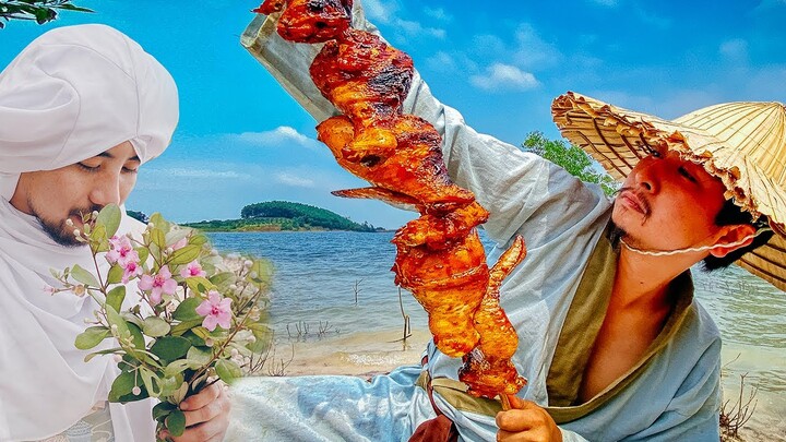 Ẩm Thực Lương Sơn Bạc - Đùi Gà Nướng - BBQ Chicken Legs - Survival Cooking / P8