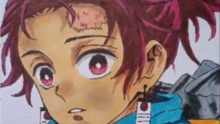 Hand-painted [Eight abstract versions of Tanjiro]