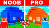 Minecraft NOOB vs PRO: Casa de AGUA vs Casa de LAVA en Batalla de Construcción