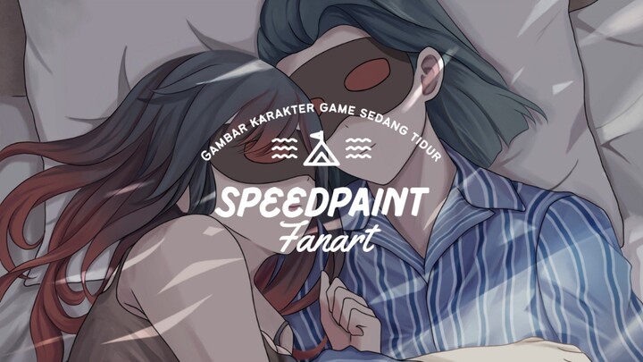 Aku dapat Komisi Gambar Fanart Karakter Game Sedang Tidur 《SPEEDPAINT》