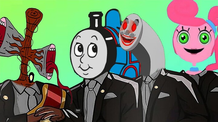 Siren Head Vs Mommy Long Legs Vs Cursed Thomas Vs Thomas Train - Coffin Dance Meme ( Cover )