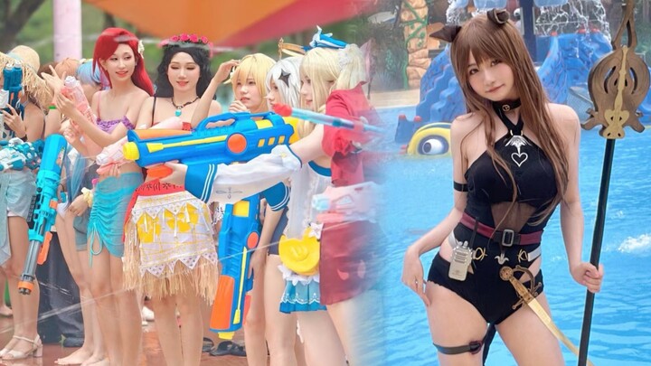 Thật tệ! Sinh nhật bị bao vây bởi 50 mỹ nữ cosplay trong trang phục bơi?! #VLOG