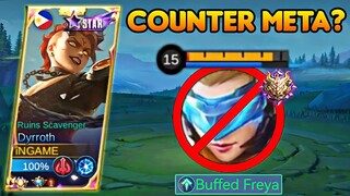 GOODBYE BUFFED FREYA DYRROTH IS THE META DESTROYER IN MYTHICAL GLORY🔥BEST BUILD