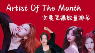 Artist Of The Month女爱豆播放量排名 ITZY包揽前三 黄礼志冲击四千万