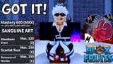 Unlocking The Strongest Fight style "SANGUINE ART" in Bloxfruits