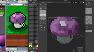 MagicaVoxel植物大战僵尸小喷菇Voxel体素