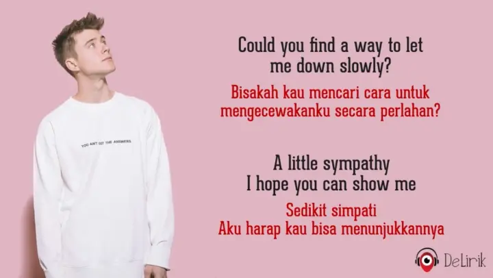 Let Me Down Slowly - Alec Benjamin (Lyrics video dan terjemahan)