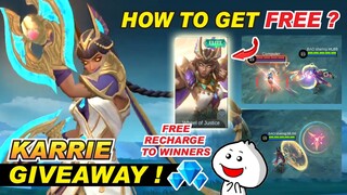 S23 First Purchase KARRIE NEW SKIN Effect ELITE (Wheel Of Justice) GIVEAWAY ! FREE RECHARGE DIAMOND