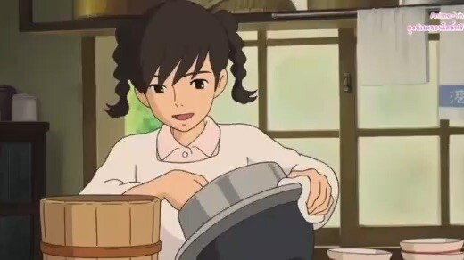 From Up on Polly Hill (2011) - ฉาก Umi ทำาข้าวของอาหารเช้า