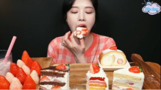 Bánh ngọt cầu vồng, bánh dâu phần 2 #mukbang
