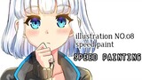 "Silver Hair" anime digital speed painting SAI 2 illustration NO.08