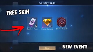 FREE EPIC SKIN AND ELITE SKIN! DOUBLE 11 LOTTERY EVENT! PROMO DIAMONDS | MOBILE LEGENDS 2021