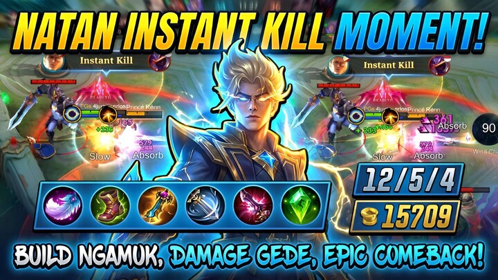 Natan Instant Kill Moment! 💥 Build Ngamuk, Damage Gede & Epic Comeback di Rank! Auto Win! 🏆🔥