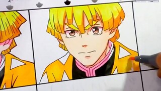 How can you draw Zenitsu Agatsuma using 9 animation styles?